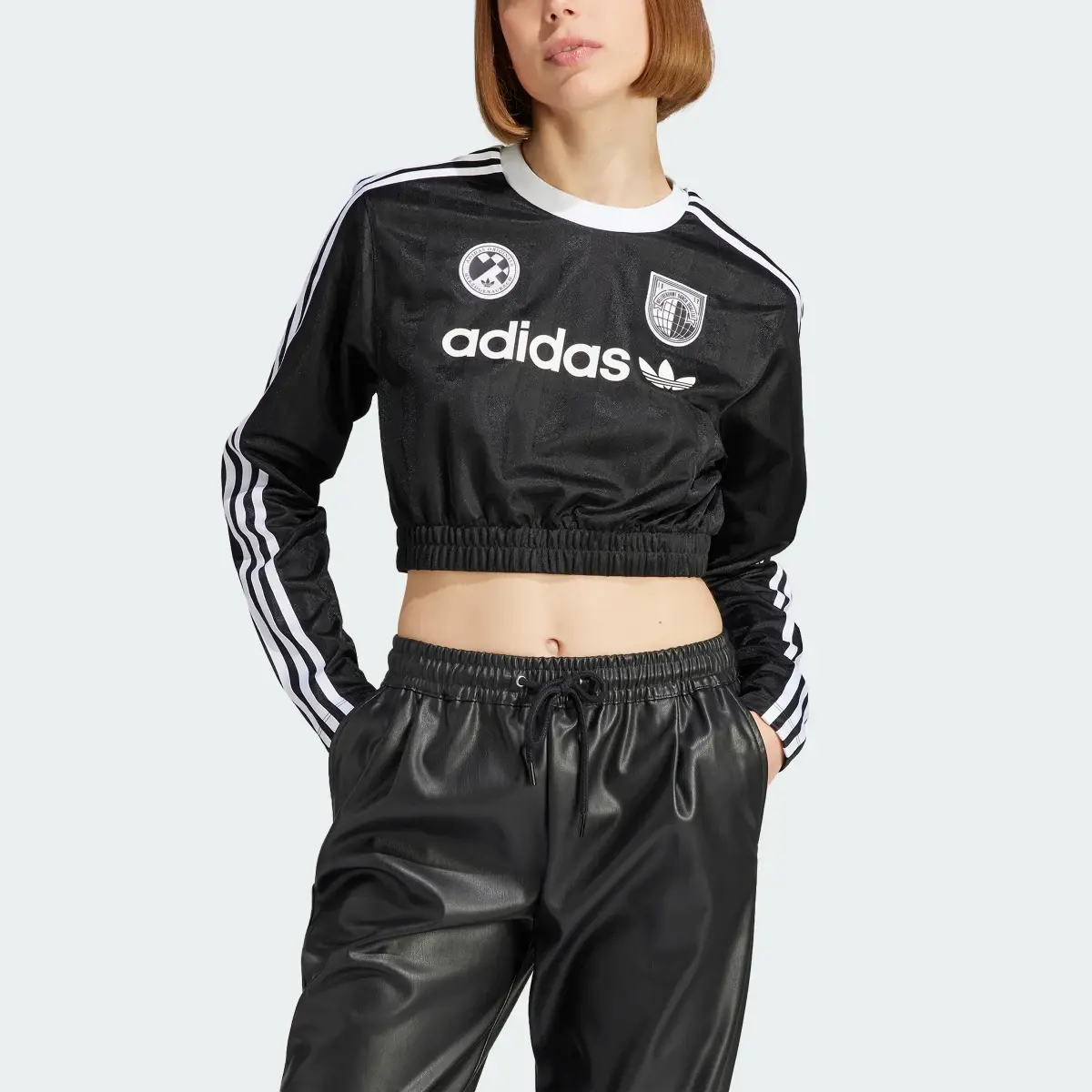 Adidas Long Sleeve Crop Tee. 1