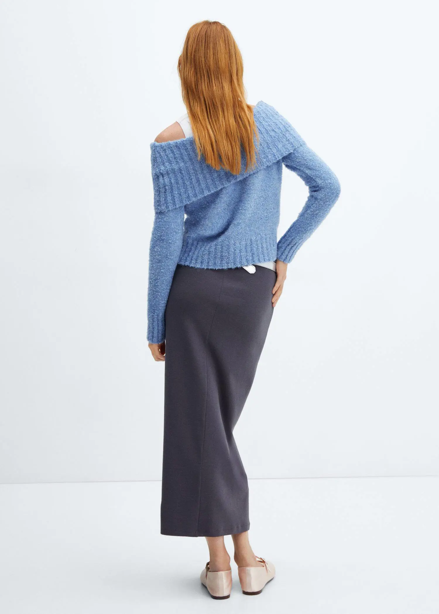 Mango Off-the-shoulder knitted sweater. 3