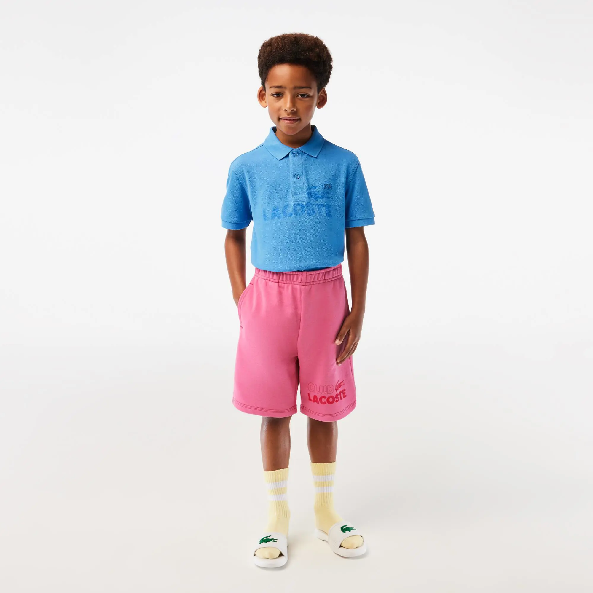 Lacoste Boys’ Branded Organic Cotton Fleece Shorts. 1