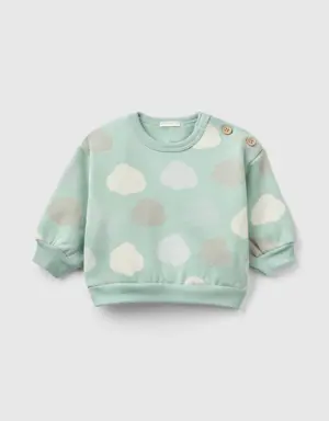 printed sweatshirt lined in chenille