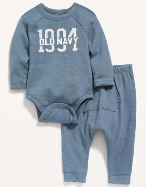 Old Navy Unisex Thermal-Knit Henley Bodysuit and Leggings for Baby