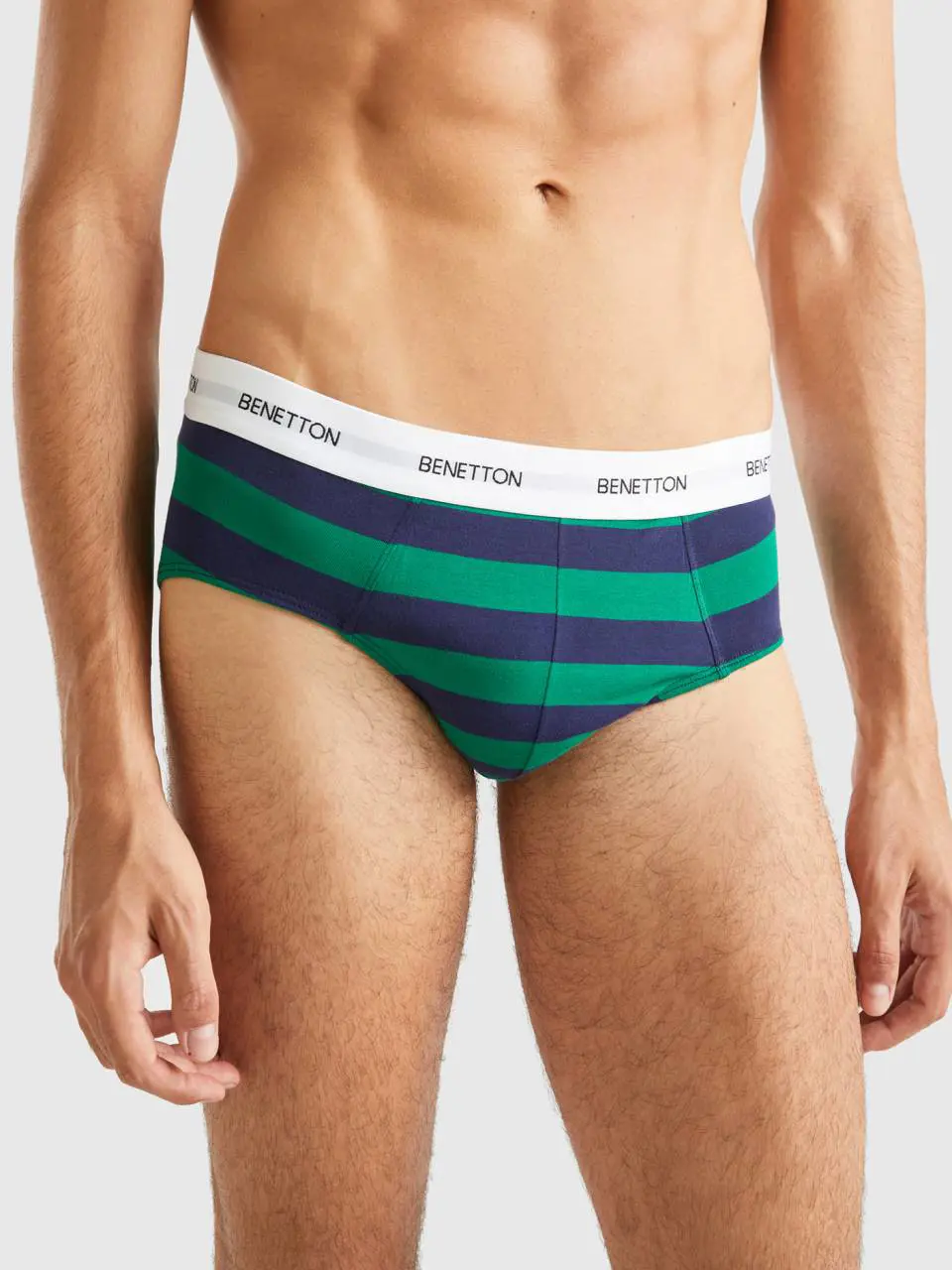 Benetton striped underwear in stretch organic cotton. 1