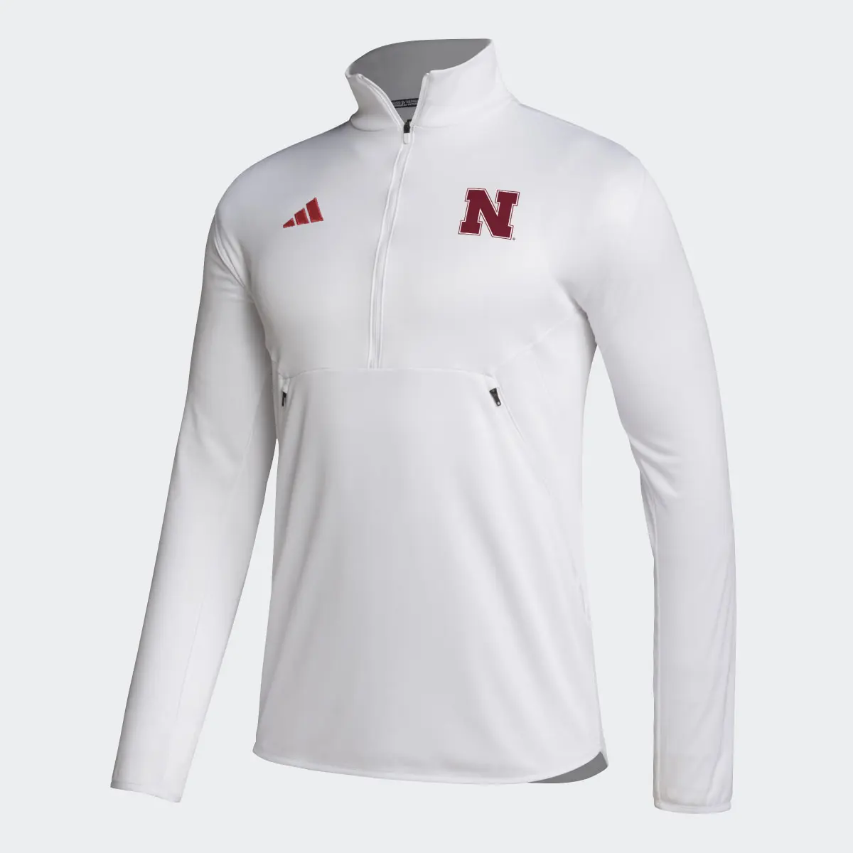 Adidas Nebraska Sideline Knit 1/4-Zip Jacket. 1