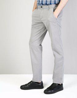 Regular Fit Orta Bel Düz Paça Erkek Gri Pantolon