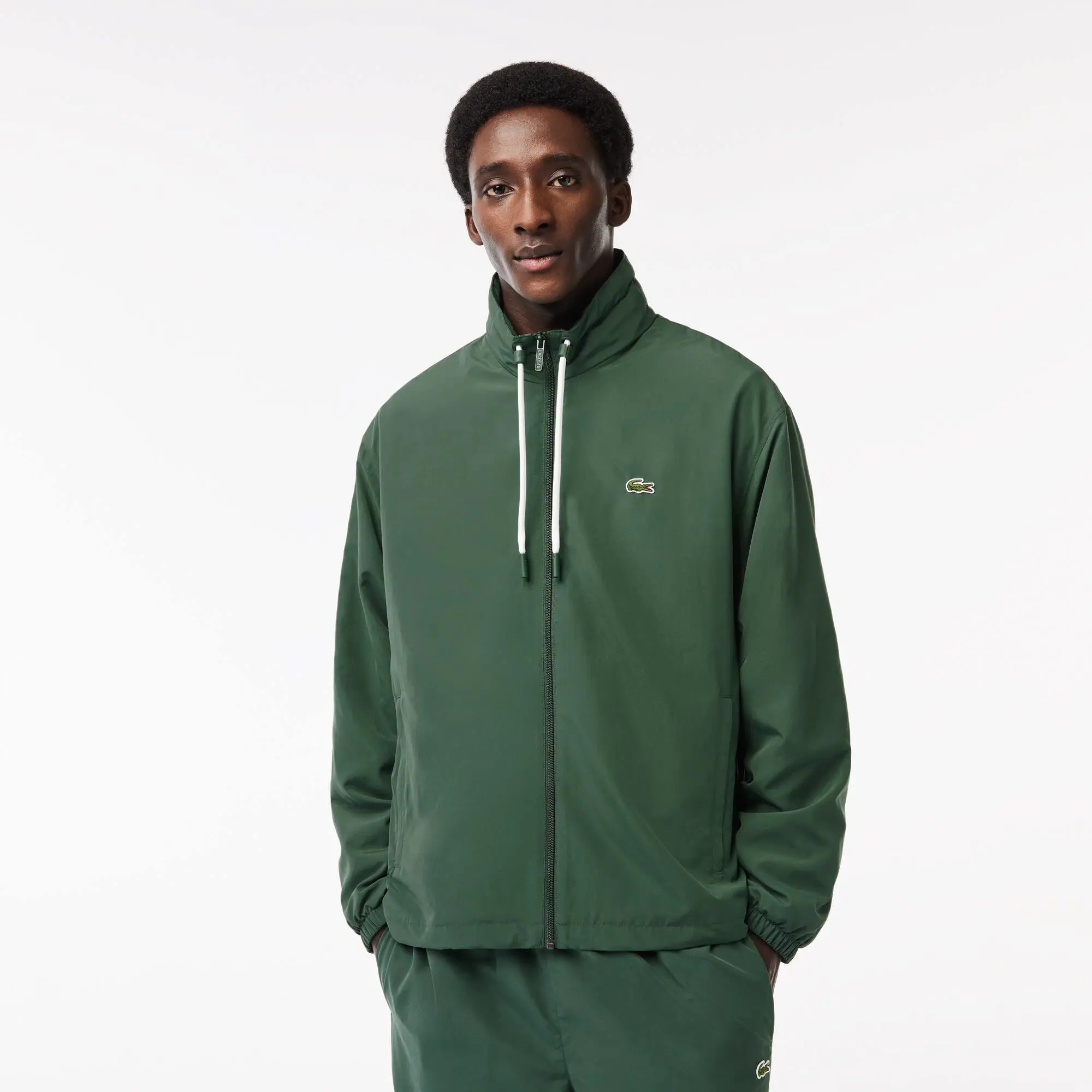 Lacoste Short Water-resistant Sportsuit Jacket with Removable Hood. 1