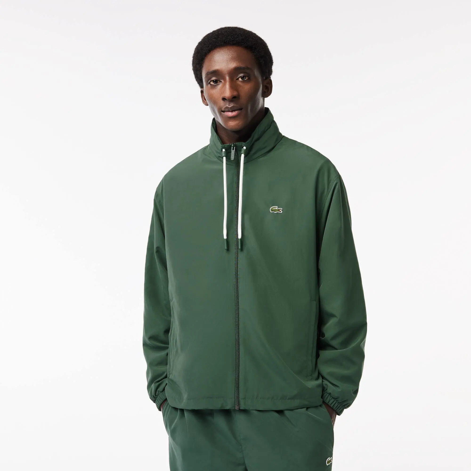 Lacoste Men's Detachable Hood Water-Resistant Jacket. 1