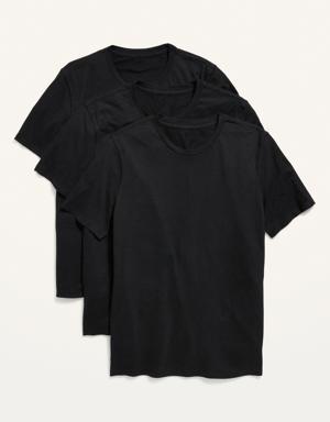 Soft-Washed Crew-Neck T-Shirt 3-Pack for Men black