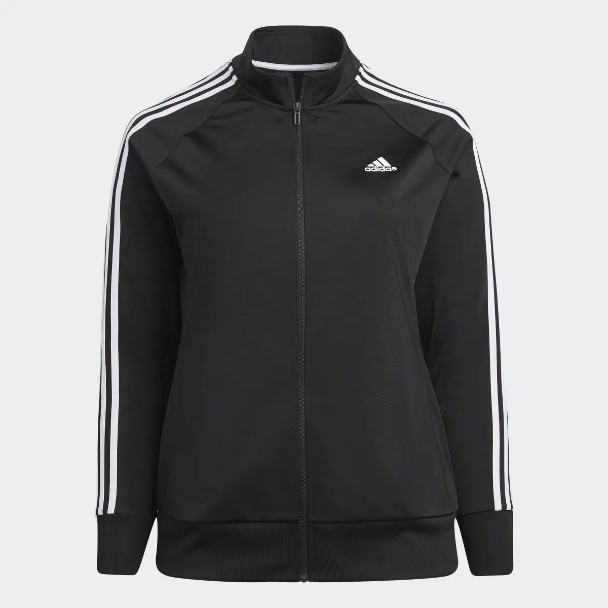 Adidas Essentials Warm-Up Tricot Slim 3-Stripes Track Jacket (Plus Size). 1