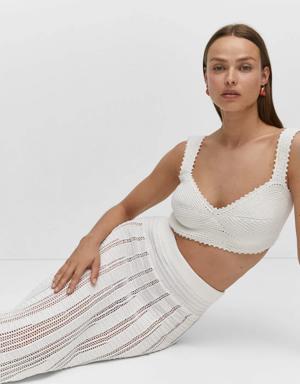 Knitted skirt with openwork details