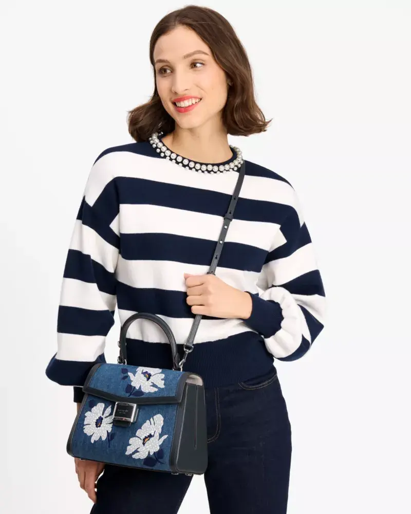 Kate Spade Katy Embellished Denim Medium Top-handle Bag. 3