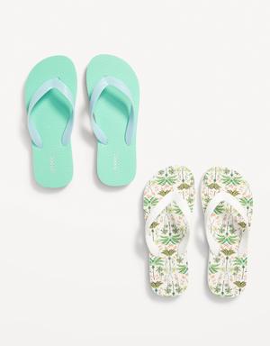 2-Pack Flip-Flop Sandals for Girls (Partially Plant-Based) green