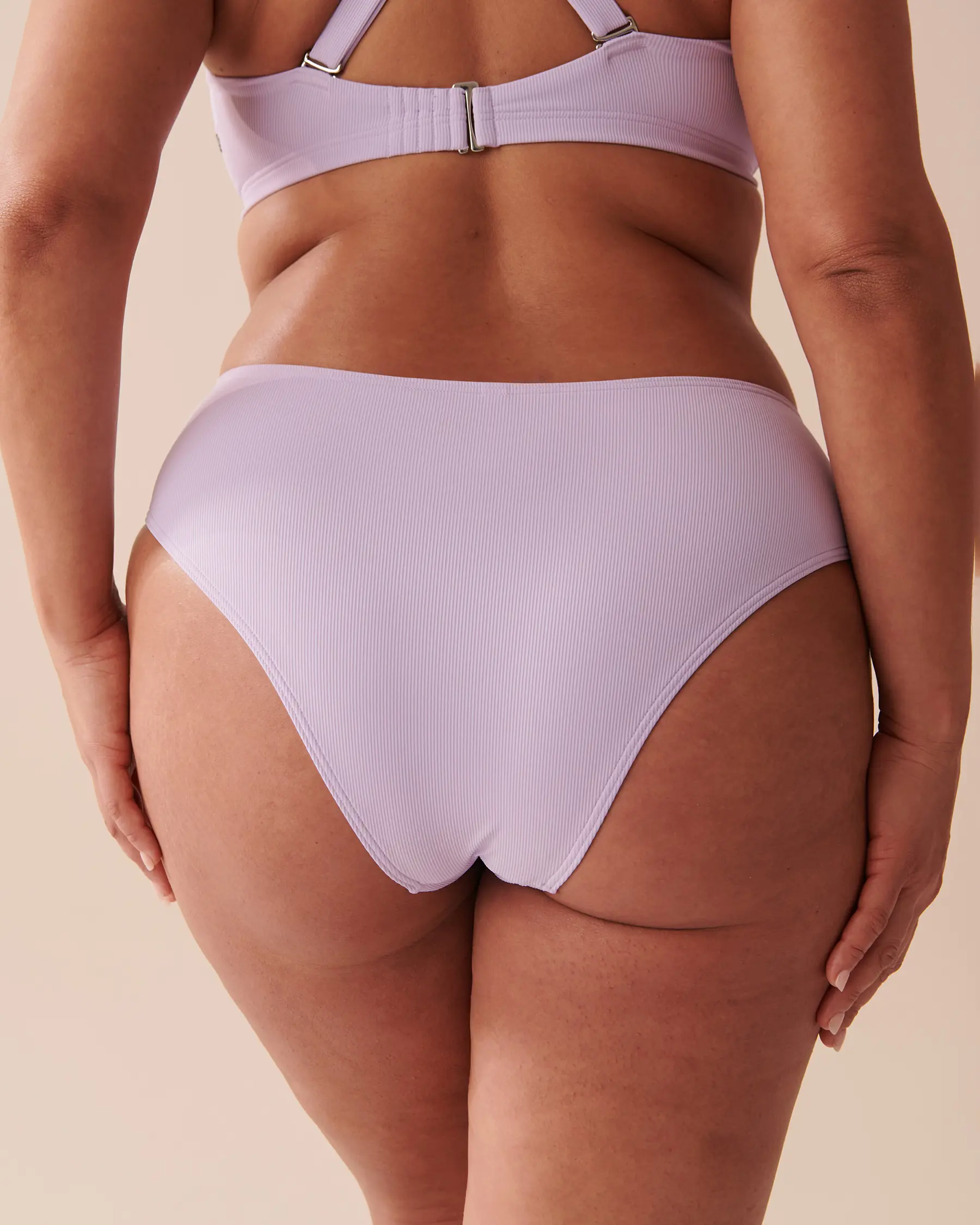 La Vie en Rose TEXTURED PASTEL Mid Waist Cheeky Bikini Bottom. 3