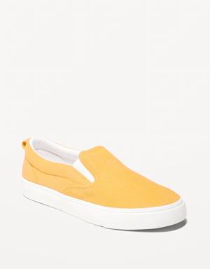 Gender-Neutral Corduroy Slip-On Sneakers for Kids yellow