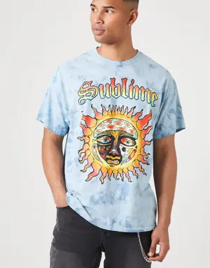 Forever 21 Tie Dye Sublime Graphic Tee Sky Blue/Multi