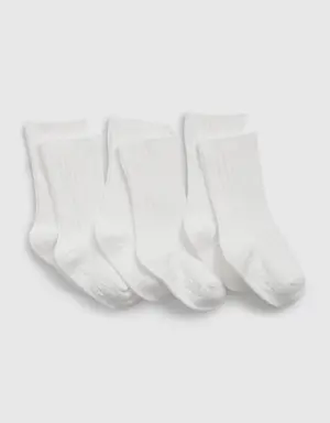 Baby First Favorites Crew Socks (3-Pack) white