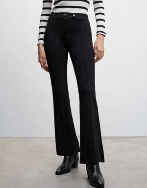Flared buttoned trousers