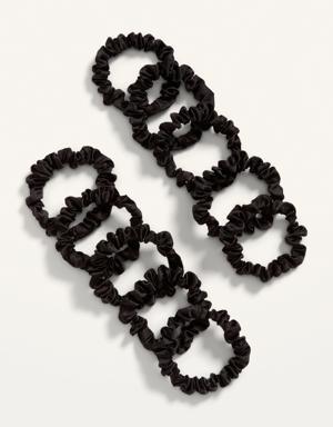 Satin Mini Hair Scruchies 10-Pack for Women black