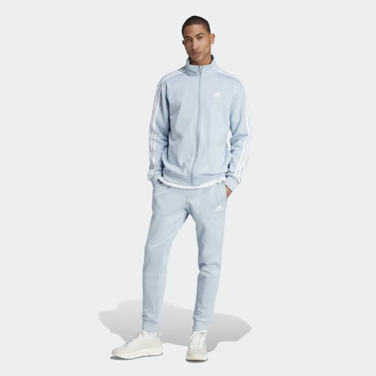 Adidas Basic 3-Stripes Fleece Track Suit. 2