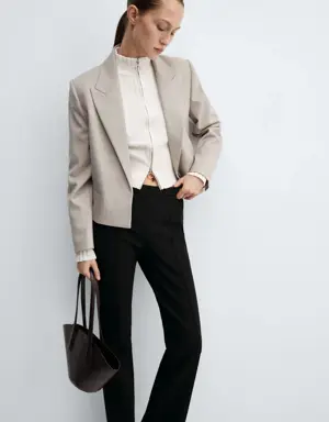 Cropped blazer with button