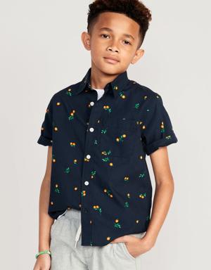 Short-Sleeve Printed Poplin Shirt for Boys multi