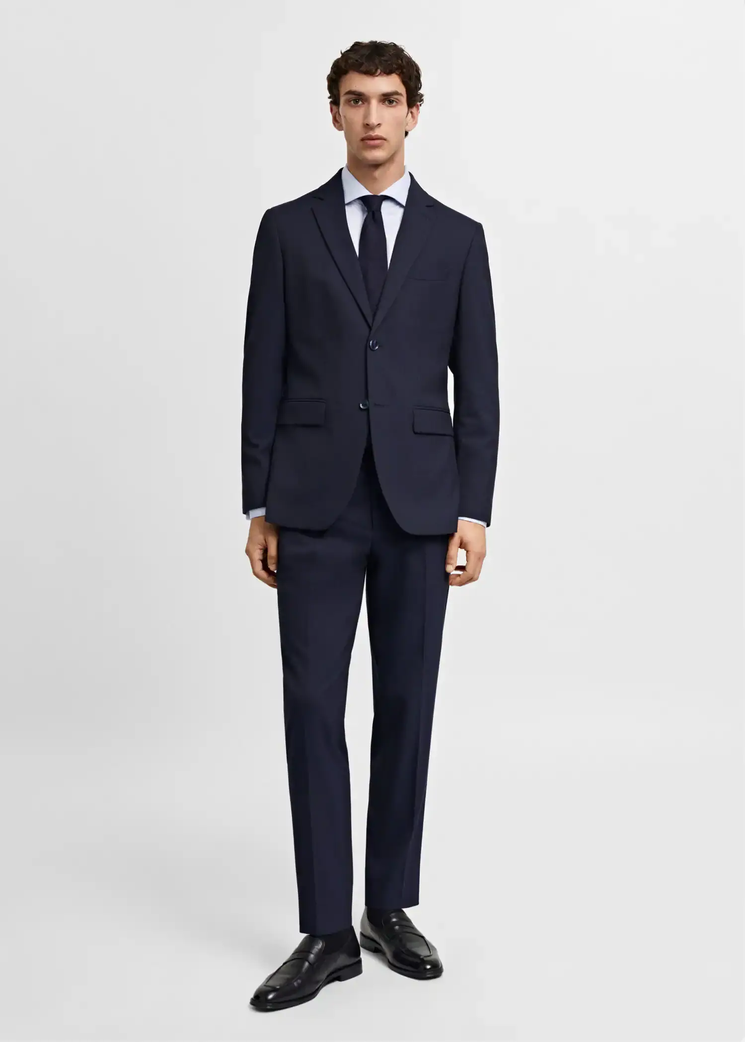 Mango Twill fabric slim-fit suit shirt with cufflinks . 3
