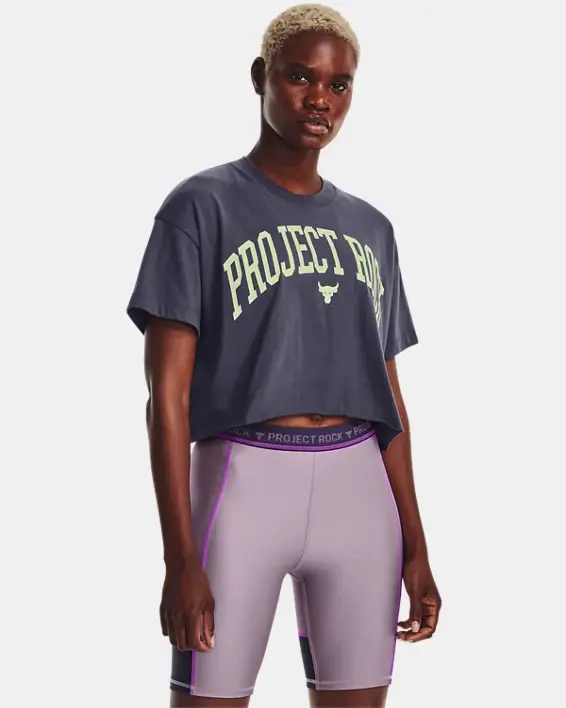 Under Armour Women's Project Rock Crop Short Sleeve. 1 Under Armour Women's Project Rock Crop Short Sleeve. 1