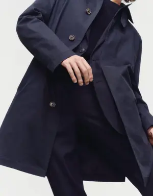 Cotton trench coat with collar detail