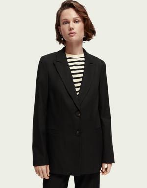 Relaxed fit single-breasted tailored blazer