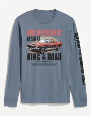 Shelby Mustang™ "King of the Road" Gender-Neutral Long-Sleeve T-Shirt for Adults blue