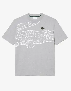T-shirt col rond homme Lacoste loose fit imprimé crocodile