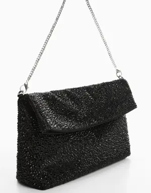 Chain bag with crystals