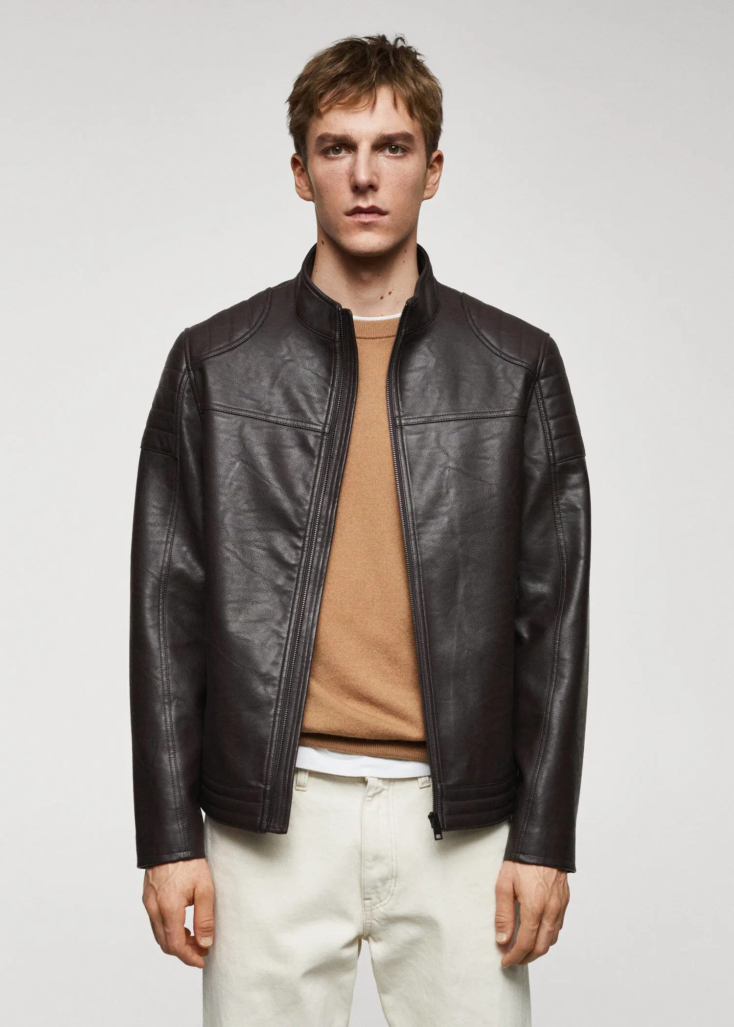 Mango Nappa leather-effect jacket. 2