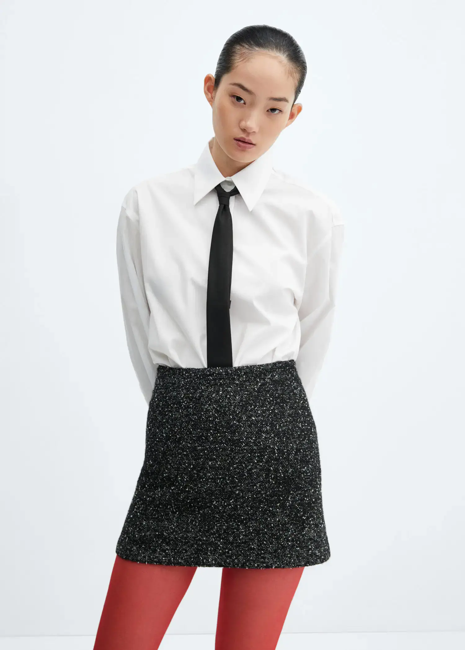 Mango Marbled tweed skirt. 1