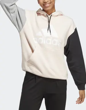 Sweat-shirt à capuche en molleton oversize à grand logo Essentials