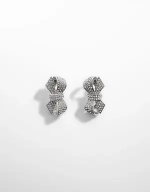 Rhinestone bow earrings
