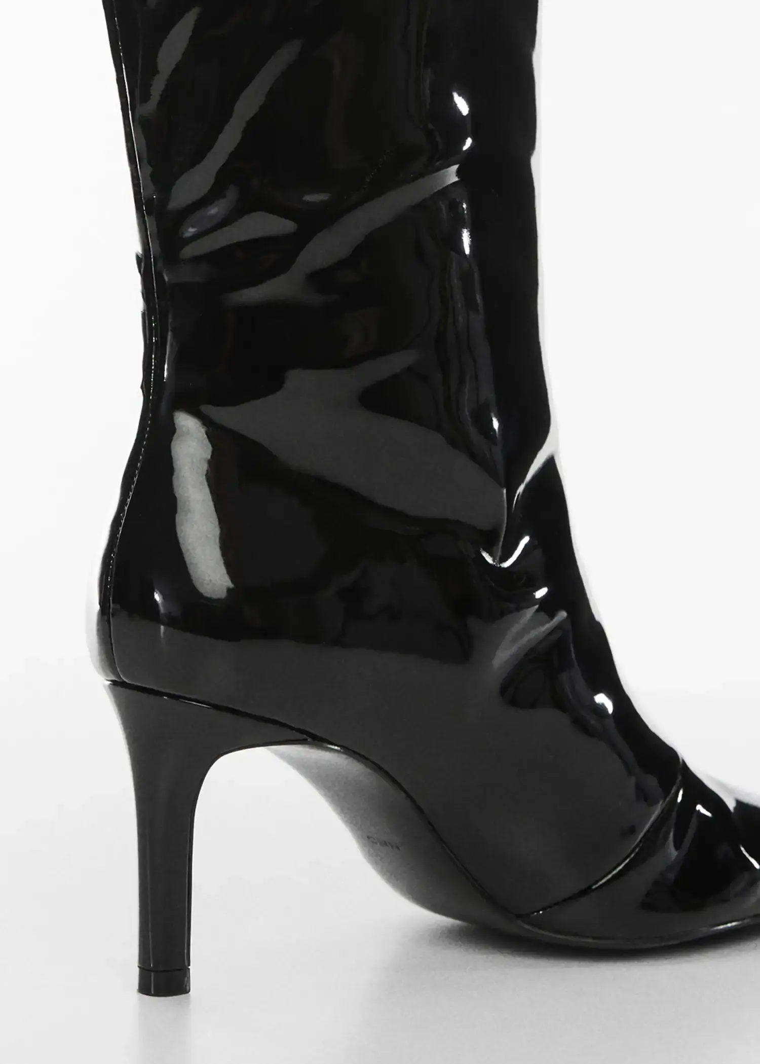 Mango Patent leather-effect heeled boots. 3