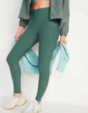 High-Waisted PowerSoft 7/8-Length Side-Pocket Leggings For Women green