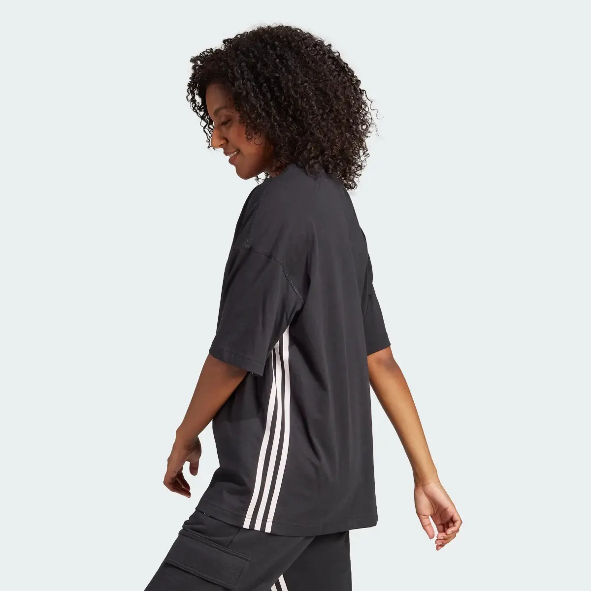 Adidas Dance 3-Stripes Cotton Boyfriend Tişört. 2