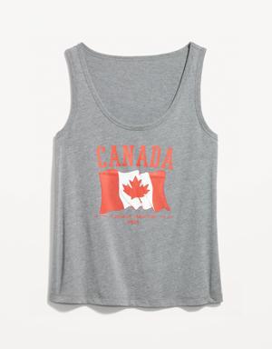 Matching Canada Flag-Graphic Tank Top for Women gray