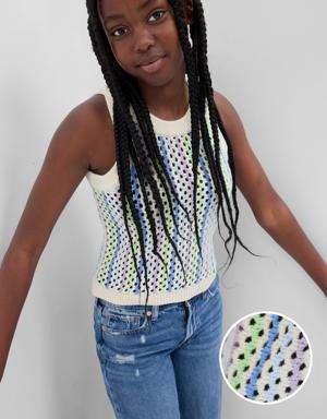 Gap Kids Crochet Tank Top blue