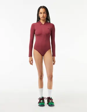 Women’s Long Sleeve Zip-Up Polo Bodysuit