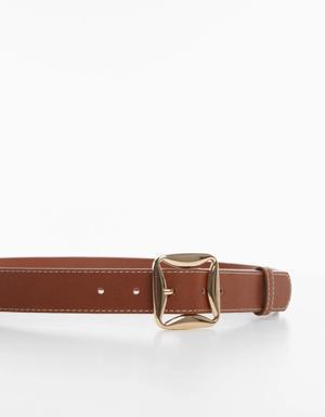 Belt with geometric buckle 