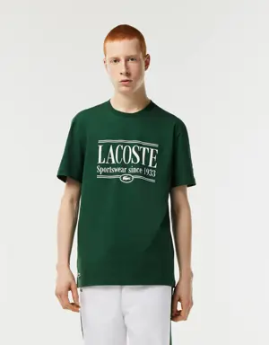 Lacoste T-shirt homme regular fit en jersey avec inscription Lacoste