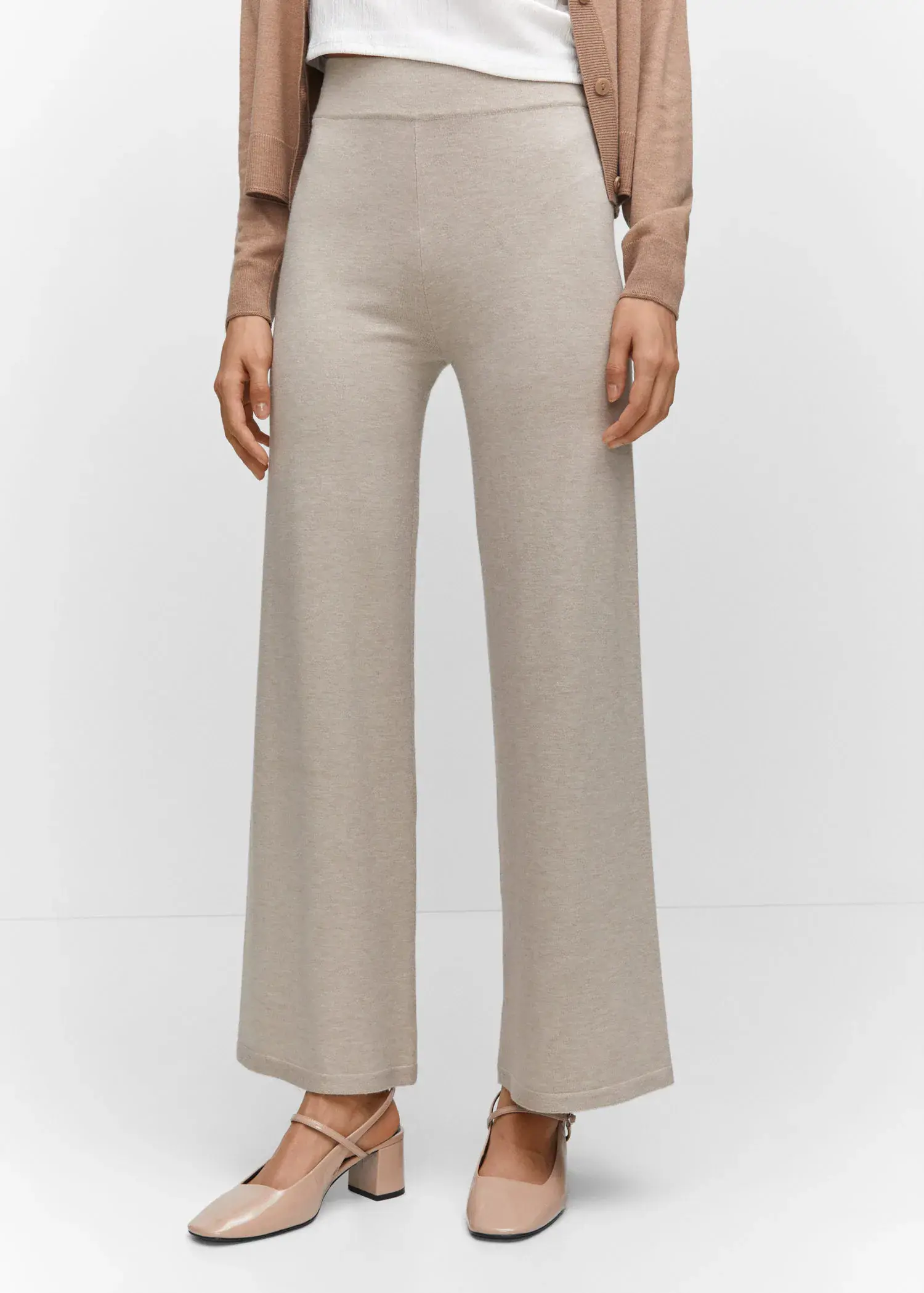 Mango Fine-knit wideleg trousers. 2