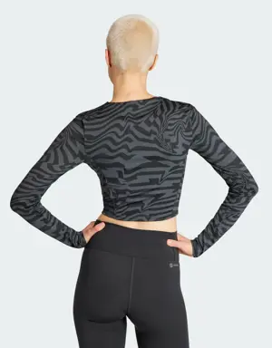 Adidas Koszulka TrainIcons Training Jacquard Crop Long Sleeve. 3 Adidas Koszulka TrainIcons Training Jacquard Crop Long Sleeve. 3