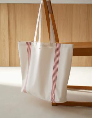 Striped 100% cotton sack bag