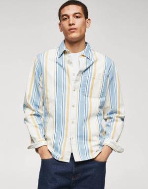 Mango 100% cotton striped shirt