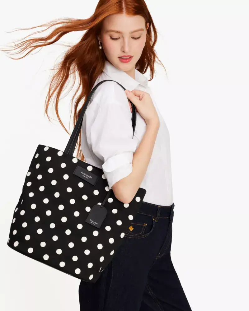 Kate Spade On Purpose Sunshine Dot Printed Canvas Large Tote. 2