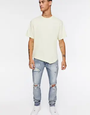 Forever 21 Distressed Skinny Jeans Light Denim