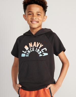 Old Navy Short-Sleeve Logo-Graphic Pullover Hoodie for Boys black